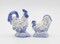Ceramic White Rooster With Blue Print Salt And Pepper Shakers, Home Décor, Gift for Her, Gift for Mom, Kitchen Décor, Farmhouse Decor